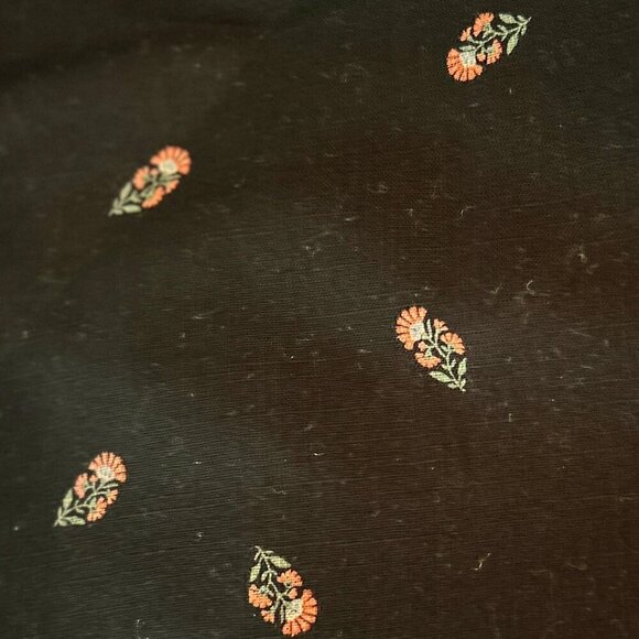 Old Navy SZ 3X Black cotton print Peasant Top Smocked Boho Cottage Core Prairie - Picture 7 of 9